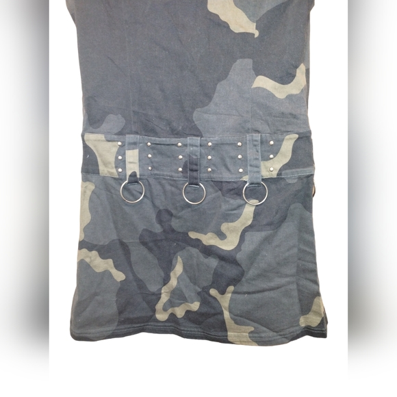 GOTH CAMO ILLIG BRAND MILITARY MINI DRESS SIZE L - Picture 4 of 11